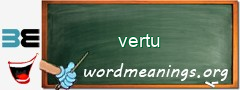 WordMeaning blackboard for vertu